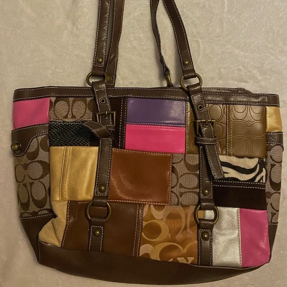 希少✨Vintage Coach Double Pocket Tote Bag s-l1200.png